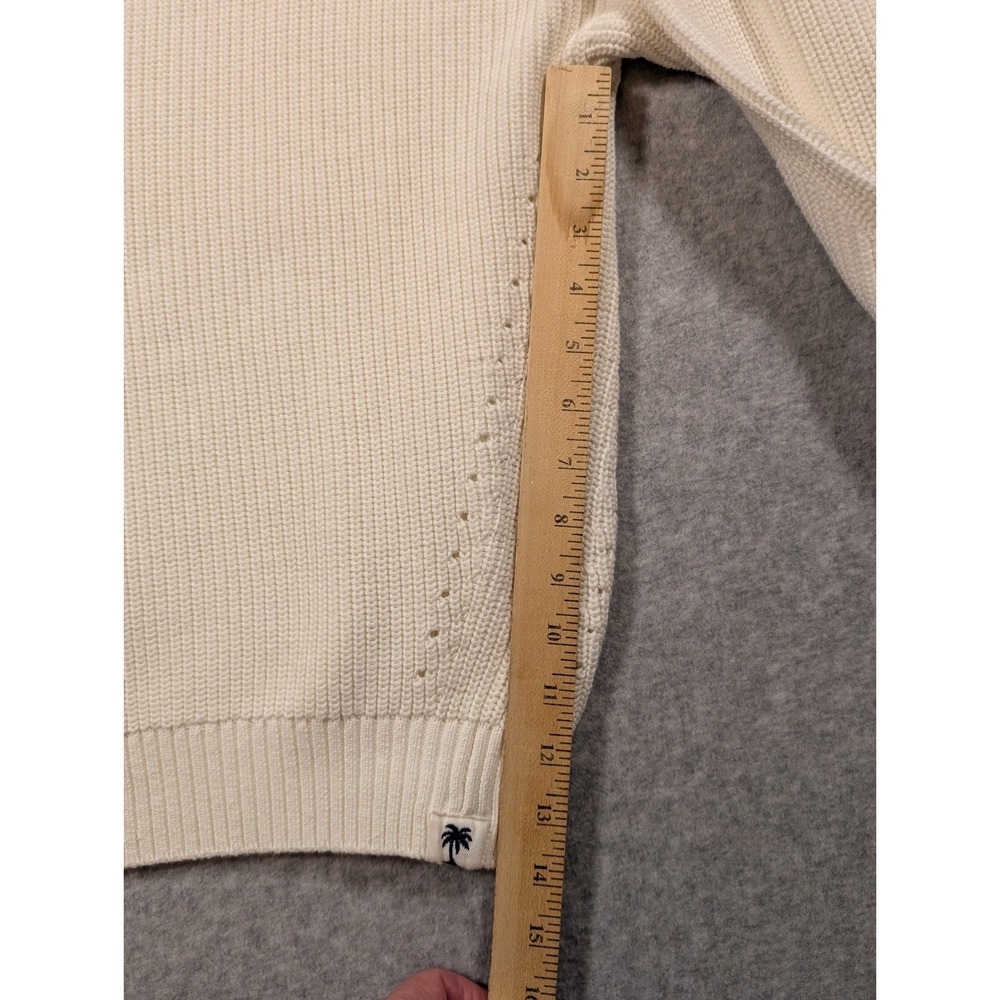 Tommy Bahama Women's Ivory V Neck Knit Sweater Oversize Dolman Coastal Vacay  XL - Picture 13 of 16